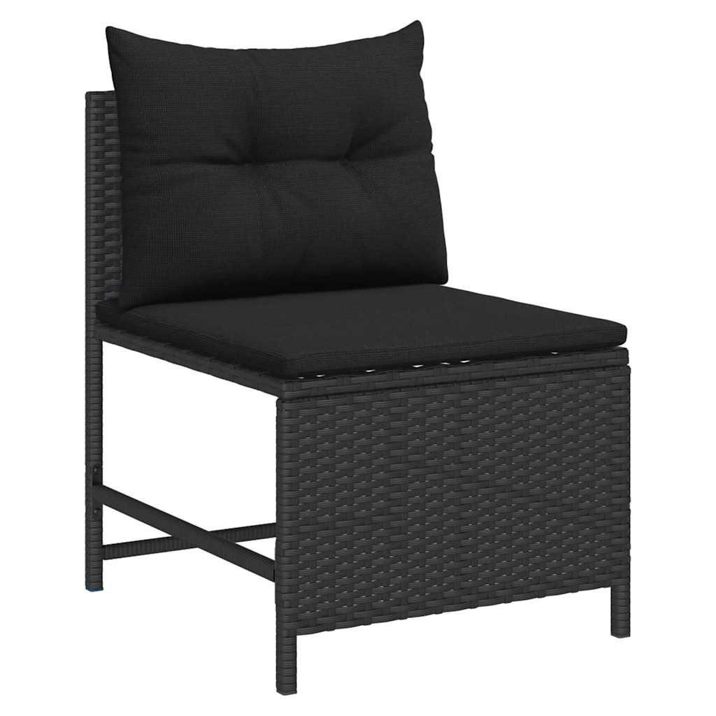 Garten-Sofa-Set 6 pcs Schwarz Poly-Rattan