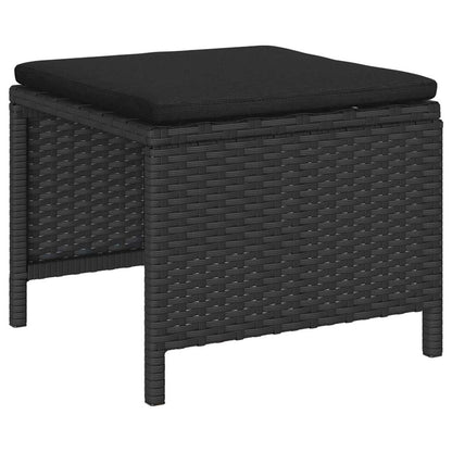 Garten-Sofa-Set 6 pcs Schwarz Poly-Rattan