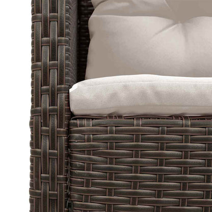 Garten-Sofa-Set 6 pcs Braun und Creme Poly-Rattan