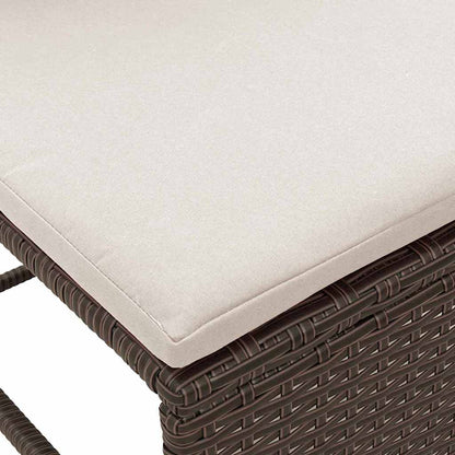 Garten-Sofa-Set 6 pcs Braun und Creme Poly-Rattan