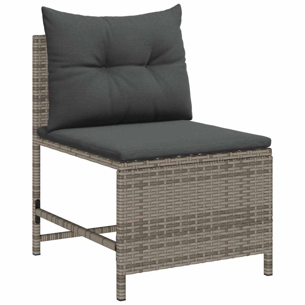 Garten-Sofa-Set 6 pcs Grau, dunkelgrau Poly-Rattan