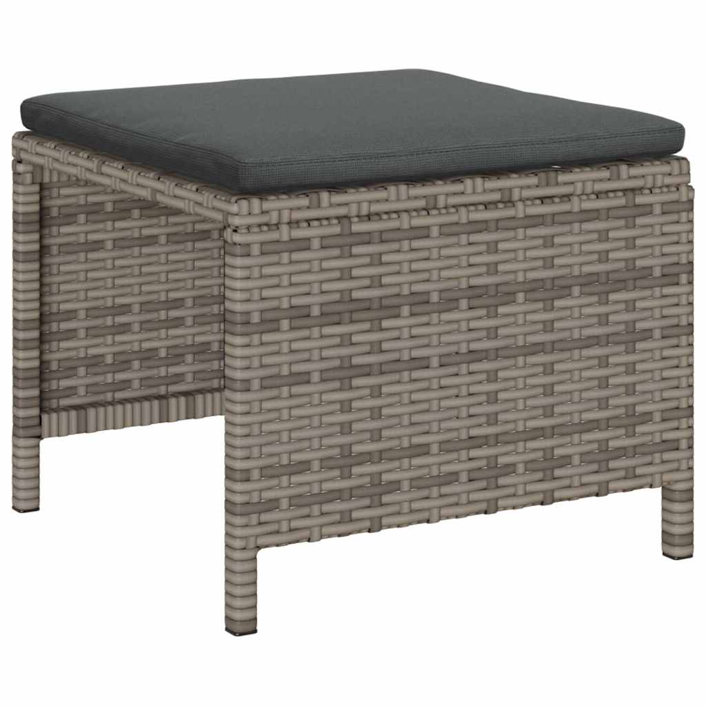 Garten-Sofa-Set 6 pcs Grau, dunkelgrau Poly-Rattan