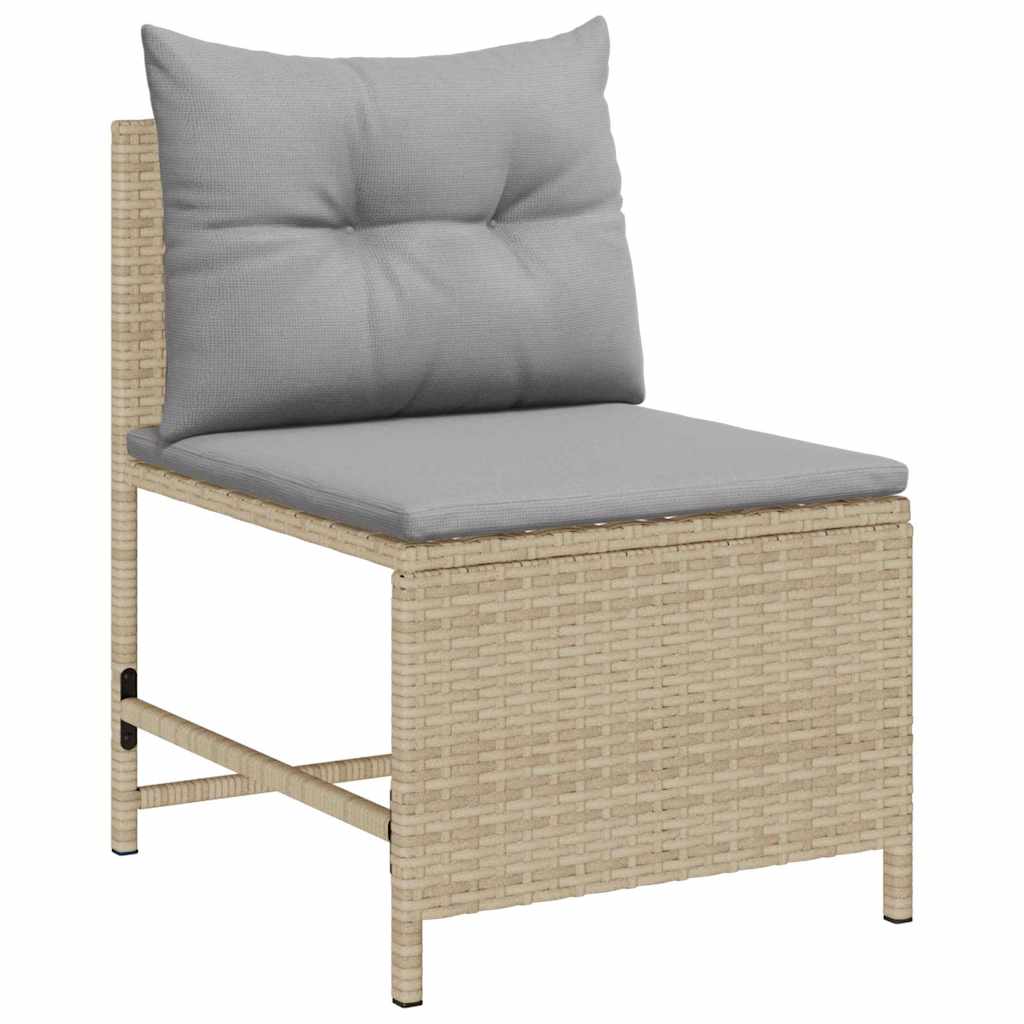 Garten-Sofa-Set 6 pcs Beige, hellgrau Poly-Rattan