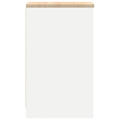 Garagen-Aufbewahrungsschrank Weiß 30x51x85 cm Massivholz Kiefer