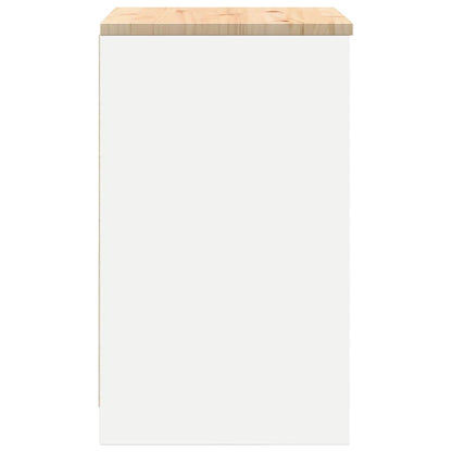 Garagen-Aufbewahrungsschrank Weiß 60x51x85 cm Massivholz Kiefer
