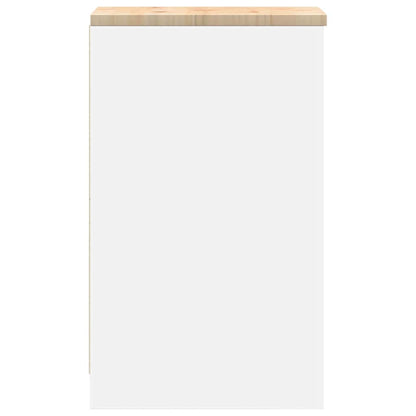 Garagen-Aufbewahrungsschrank Weiß 30x51x85 cm Massivholz Kiefer