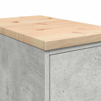 Garagen-Aufbewahrungsschrank Betongrau Massivholz Kiefer