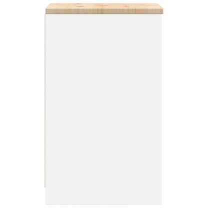 Garagen-Aufbewahrungsschrank Weiß 40x51x85 cm Massivholz Kiefer