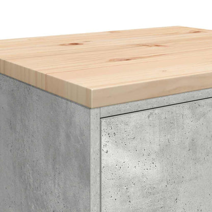 Garagen-Aufbewahrungsschrank Betongrau Massivholz Kiefer