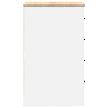 Garagen-Aufbewahrungsschrank Weiß 30x51x85 cm Massivholz Kiefer