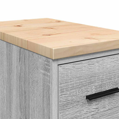 Garagen-Aufbewahrungsschrank Grau Sonoma Massivholz Kiefer