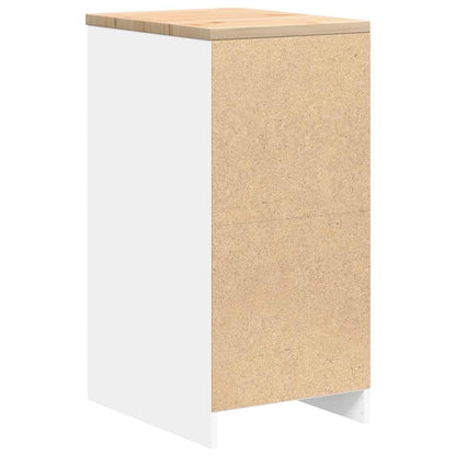 Garagen-Aufbewahrungsschrank Weiß 40x51x85 cm Massivholz Kiefer
