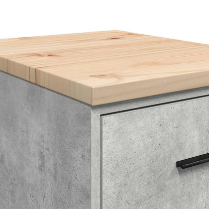 Garagen-Aufbewahrungsschrank Betongrau Massivholz Kiefer