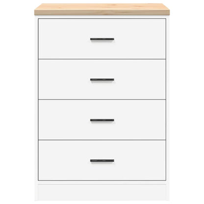 Garagen-Aufbewahrungsschrank Weiß 60x51x85 cm Massivholz Kiefer