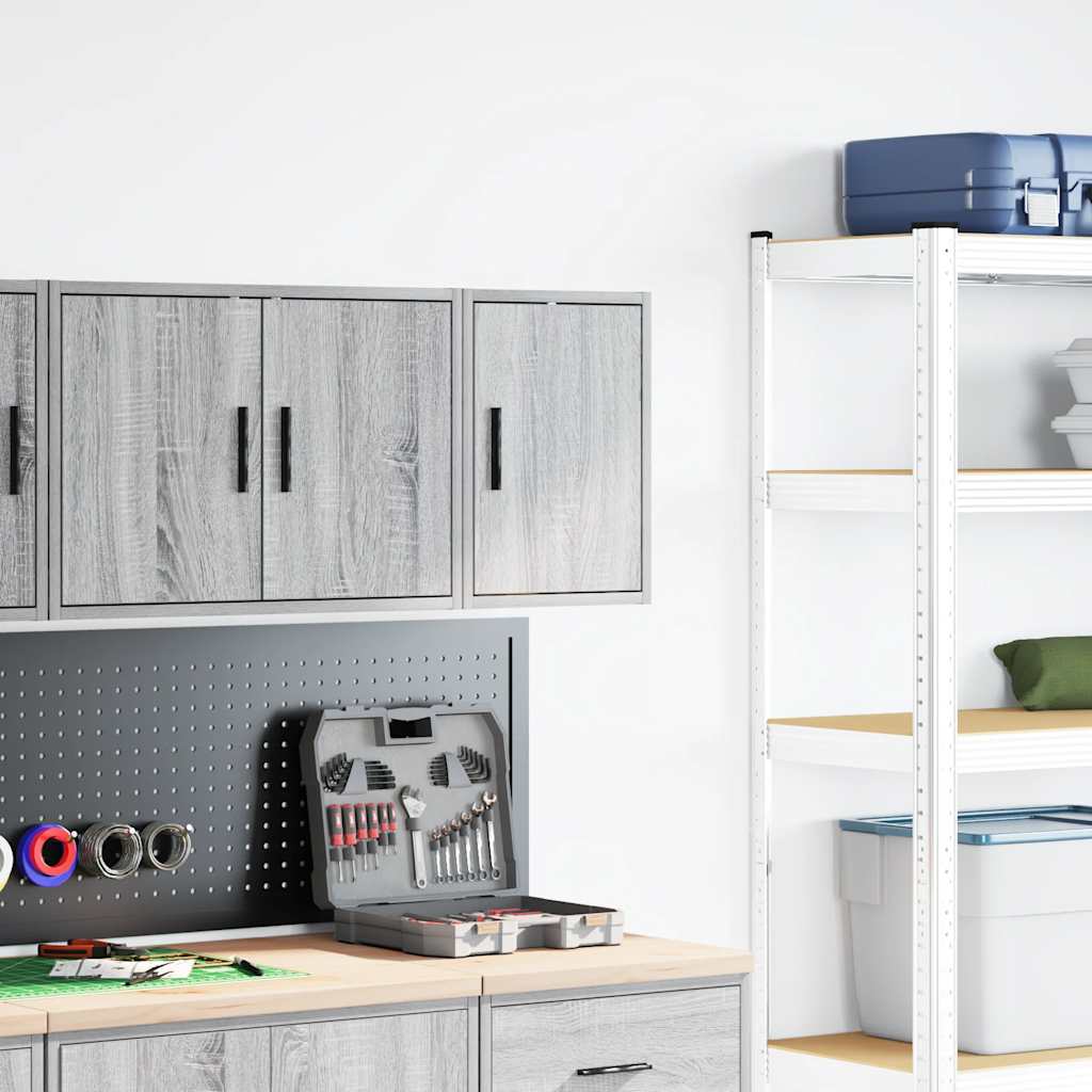 Garagen-Wandschrank Grau Sonoma Holzwerkstoff