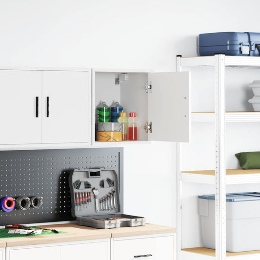 Garagen-Wandschrank Weiß Holzwerkstoff