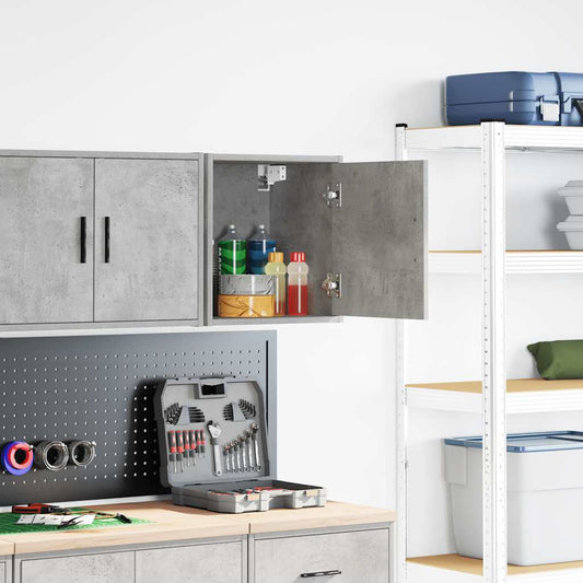 Garagen-Wandschrank Betongrau Holzwerkstoff
