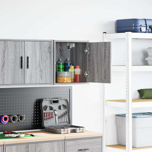 Garagen-Wandschrank Grau Sonoma Holzwerkstoff
