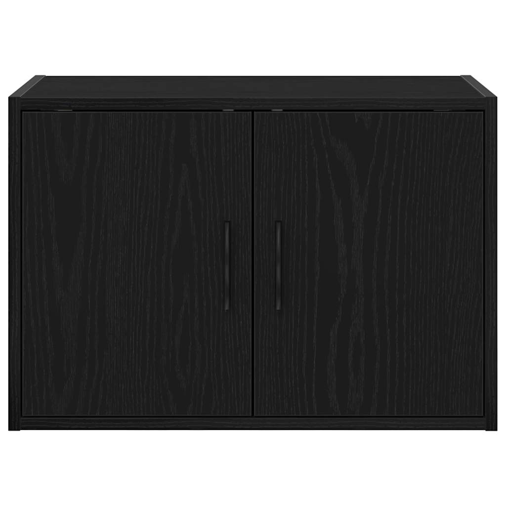 Garagen-Wandschrank Schwarz Holzwerkstoff