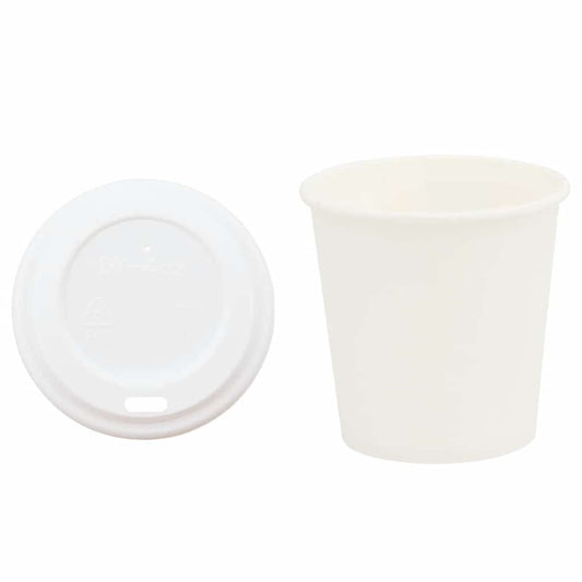 Pappbecher mit Deckeln 1000 Stk. 4oz 100ml