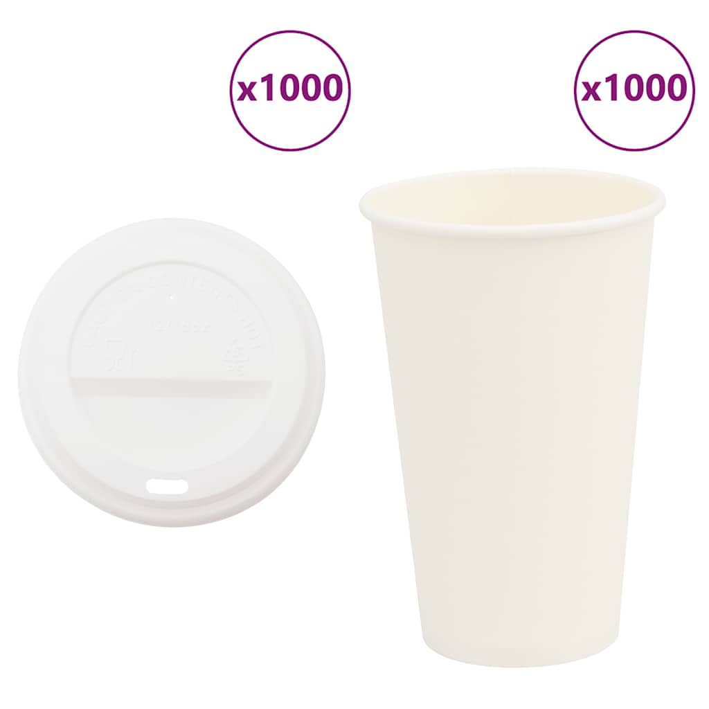 Pappbecher mit Deckeln 1000 Stk. 16oz 400ml