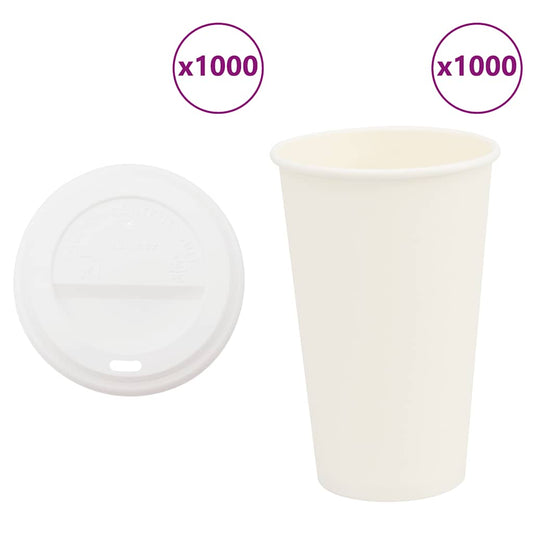 Pappbecher mit Deckeln 1000 Stk. 16oz 400ml