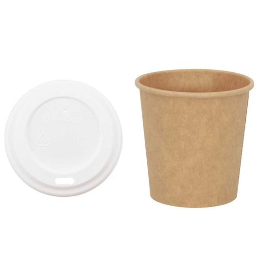 Pappbecher mit Deckeln 1000 Stk. 4oz 100ml