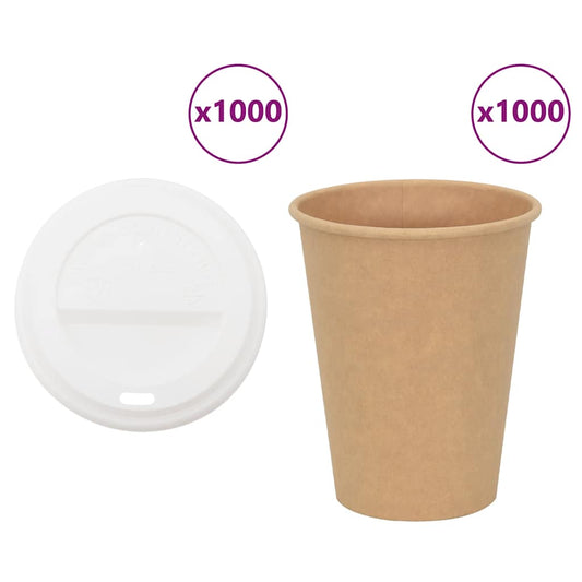 Pappbecher mit Deckeln 1000 Stk. 12oz 300ml