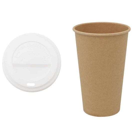 Pappbecher mit Deckeln 1000 Stk. 16oz 400ml