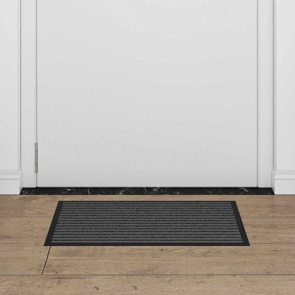 Fußmatte Schwarz und Grau 40 x 60 cm Polypropylen und PVC