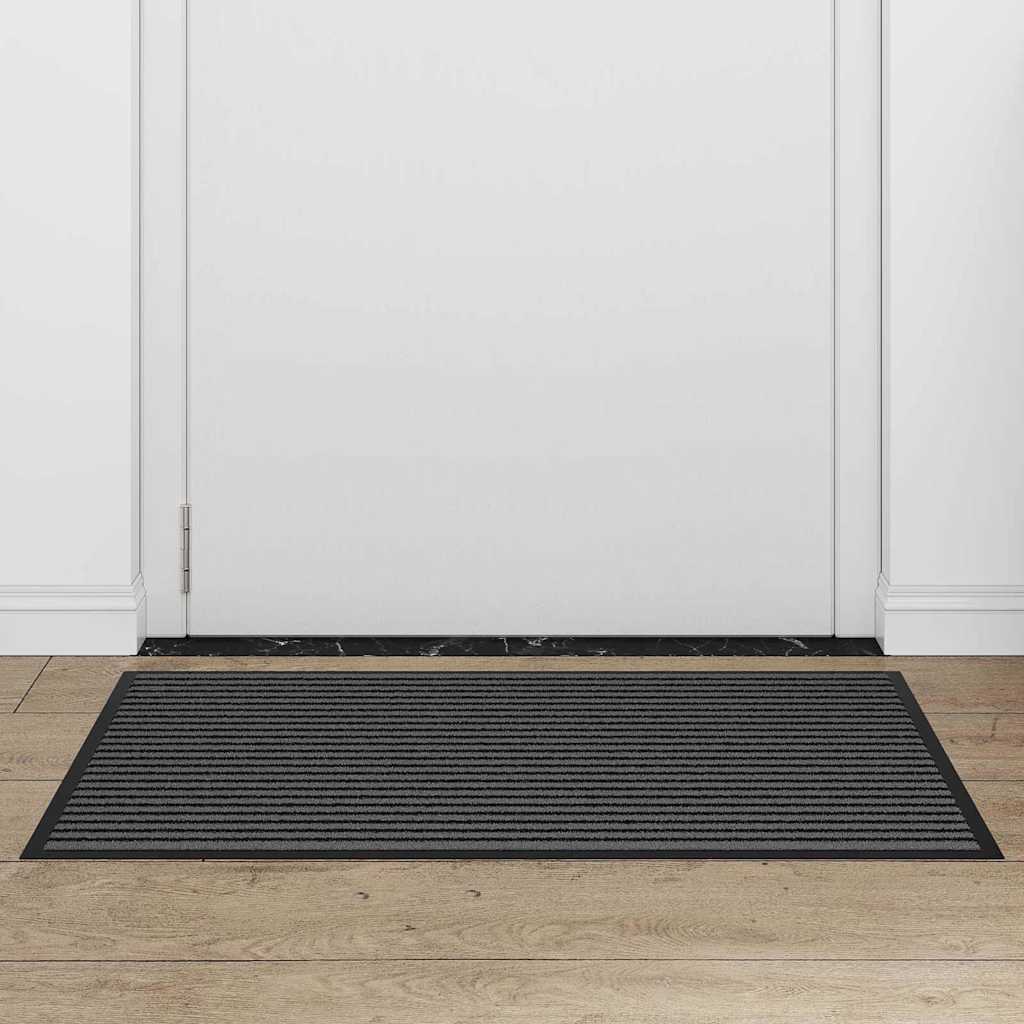 Fußmatte Schwarz und Grau 60 x 90 cm Polypropylen und PVC