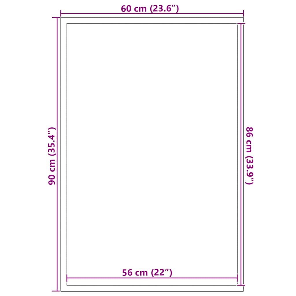 Fußmatte Schwarz und Grau 60 x 90 cm Polypropylen und PVC