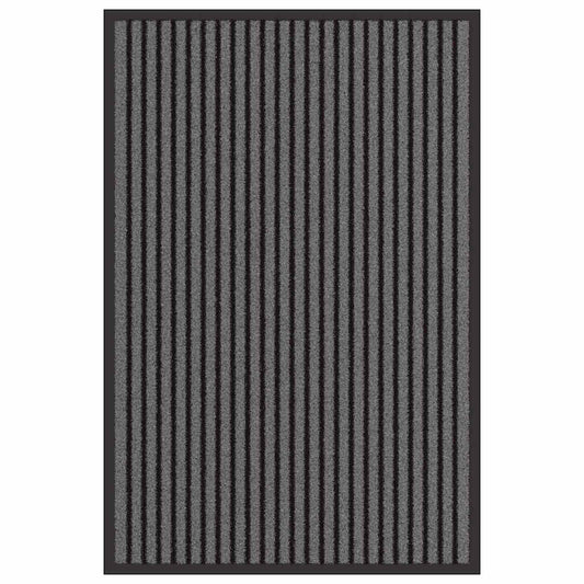 Fußmatte Striped Schwarz und Grau 60 x 90 cm Polypropylen, PVC