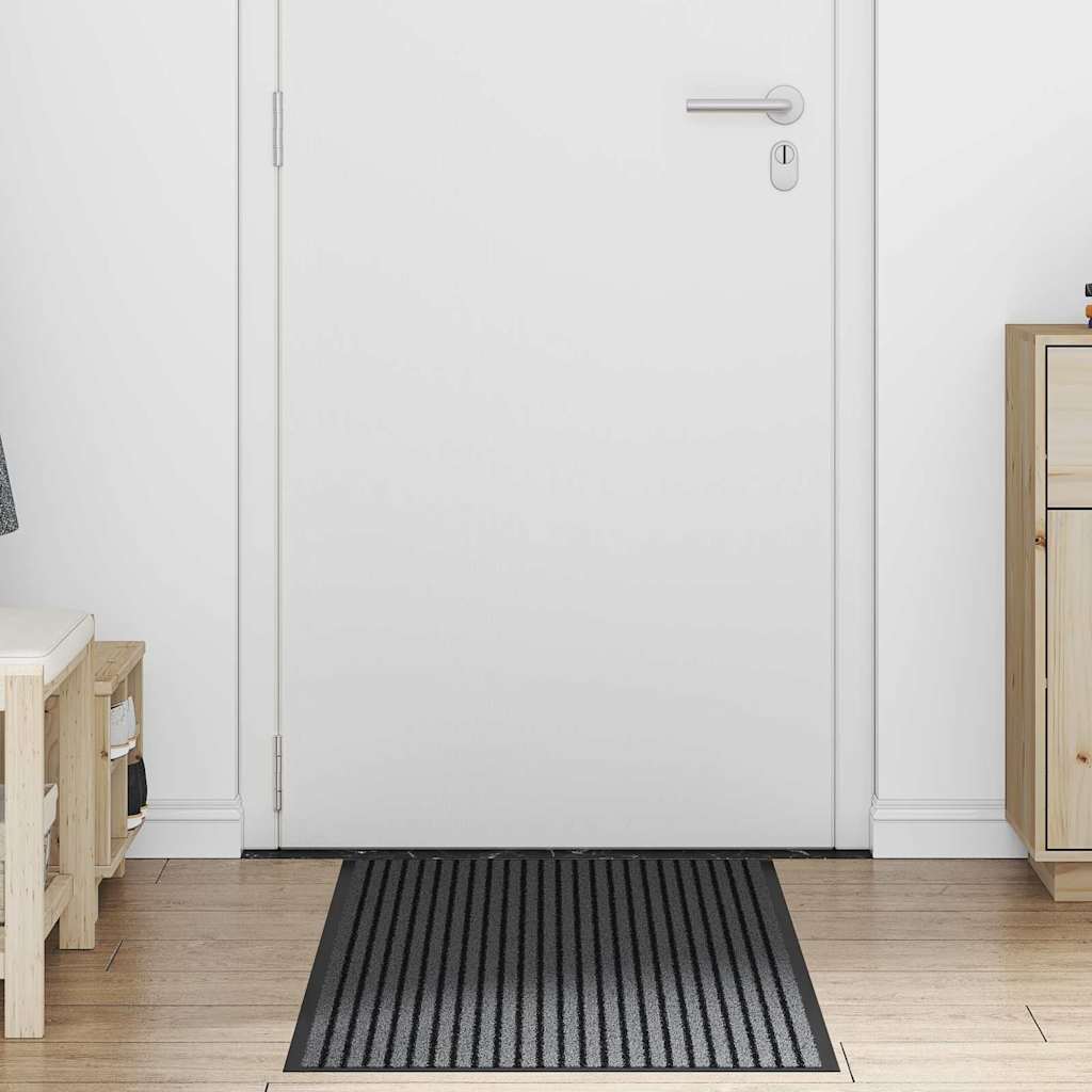 Fußmatte Schwarz und Grau 60 x 150 cm Polypropylen und PVC