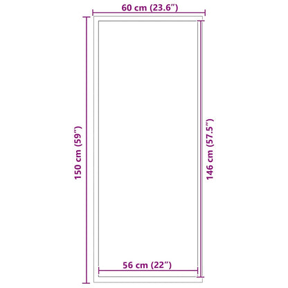 Fußmatte Schwarz und Grau 60 x 150 cm Polypropylen und PVC
