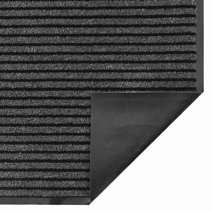 Fußmatte Striped Schwarz und Grau 60 x 180 cm Polypropylen, PVC
