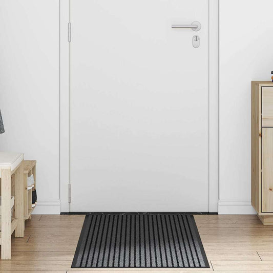 Fußmatte Striped Schwarz und Grau 60 x 180 cm Polypropylen, PVC