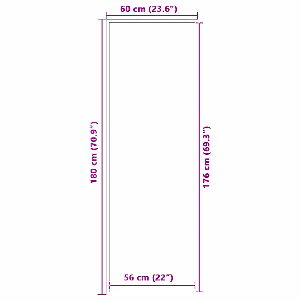 Fußmatte Schwarz und Grau 60 x 180 cm Polypropylen und PVC