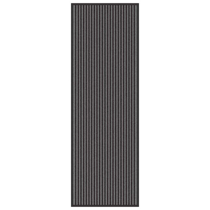Fußmatte Striped Schwarz und Grau 60 x 180 cm Polypropylen, PVC