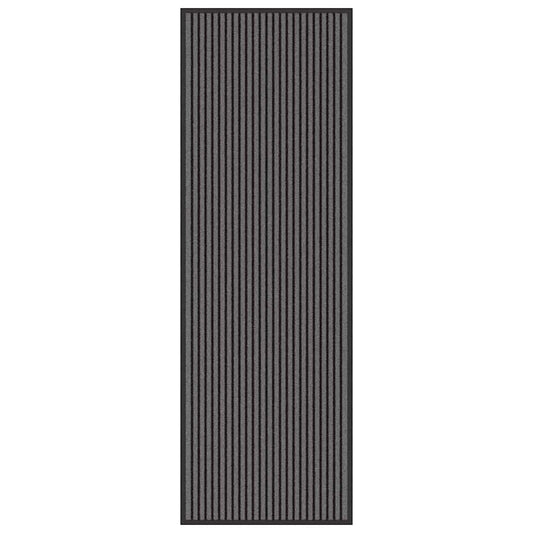 Fußmatte Striped Schwarz und Grau 60 x 180 cm Polypropylen, PVC