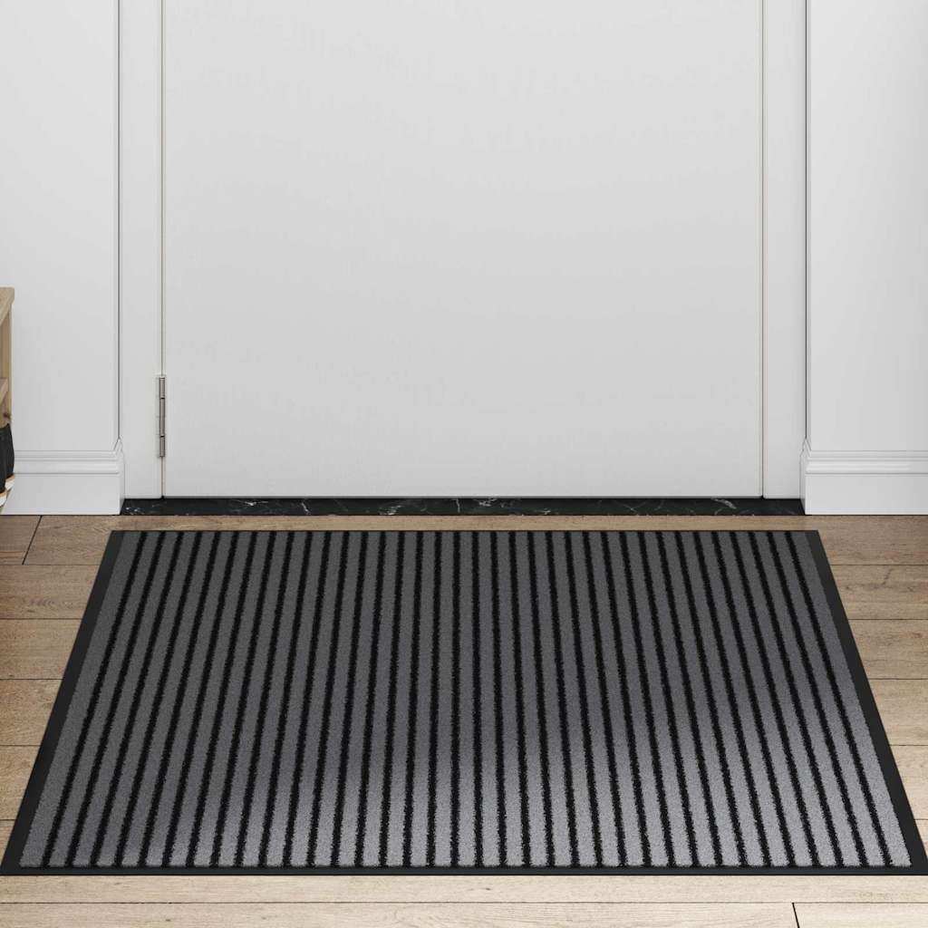 Fußmatte Schwarz und Grau 80 x 120 cm Polypropylen und PVC