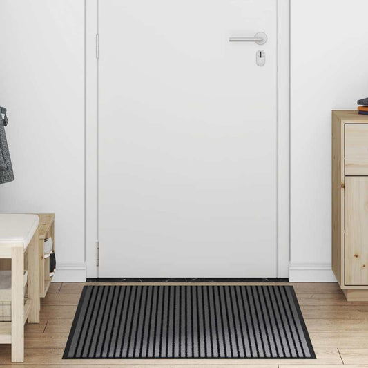 Fußmatte Schwarz und Grau 80 x 120 cm Polypropylen und PVC
