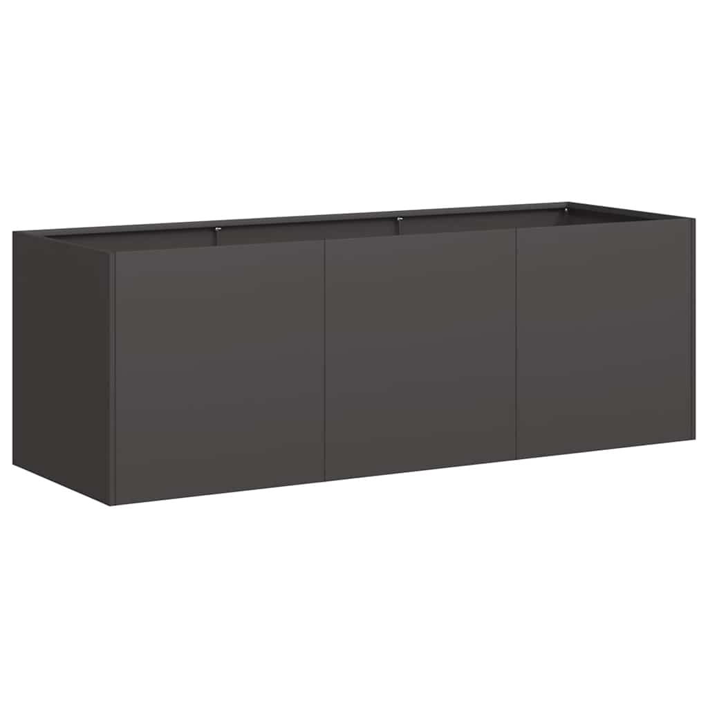 Pflanzgefäß Schwarz 120 x 40 x 40 cm Kaltgewalzter Stahl