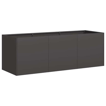 Pflanzgefäß Schwarz 120 x 40 x 40 cm Kaltgewalzter Stahl