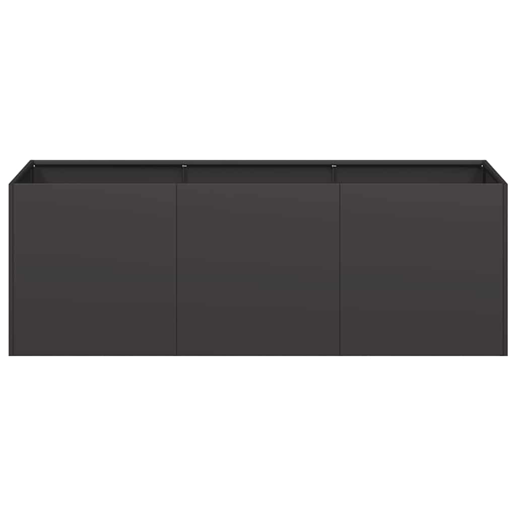 Pflanzgefäß Schwarz 120 x 40 x 40 cm Kaltgewalzter Stahl