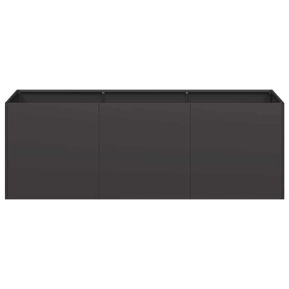 Pflanzgefäß Schwarz 120 x 40 x 40 cm Kaltgewalzter Stahl