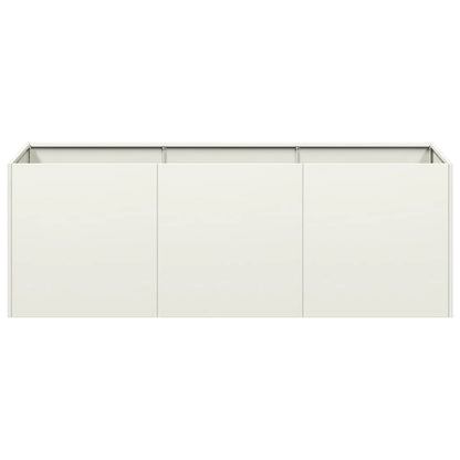 Pflanzkübel Weiß 120x40x40 cm Kaltgewalzter Stahl
