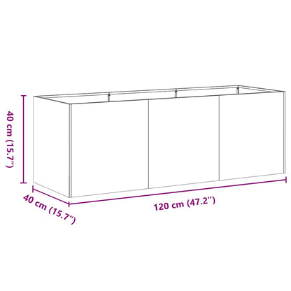 Pflanzkübel 120x40x40 cm Edelstahl