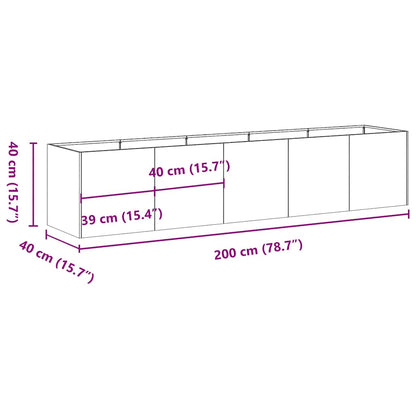 Pflanzkübel 200x40x40 cm Verzinkter Stahl