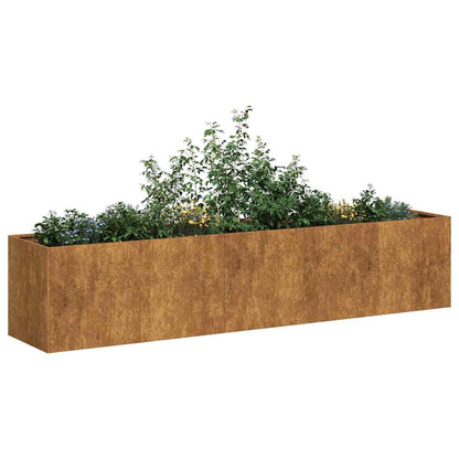 Pflanzkübel Rostig 200x40x40 cm Wetterfester Stahl